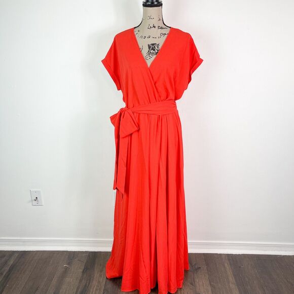 Meghan La NWOT Jasmine Wrap Maxi Red Dress Size XL - Picture 2 of 6